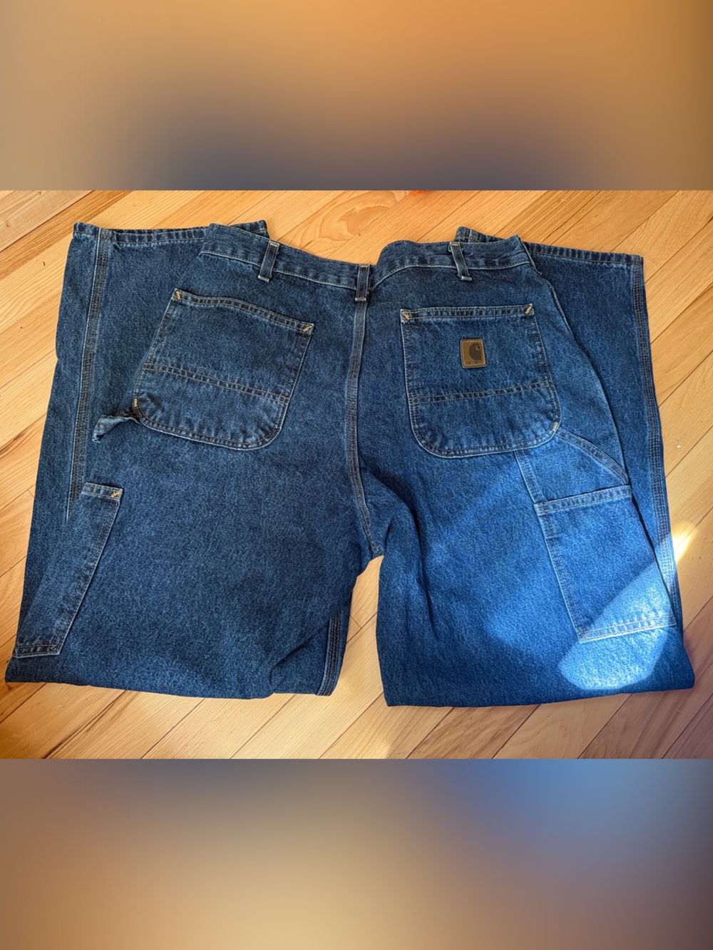 Carhartt Men's Dark Blue Relaxed Carpenter Jeans